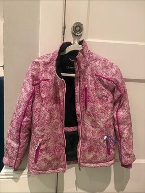 Sunice Girls Pink Patterned Puffer Jacket